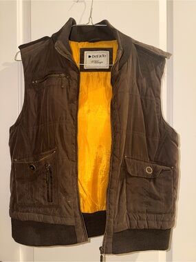 DeFacto Brown Quilted Vest with Yellow Lining